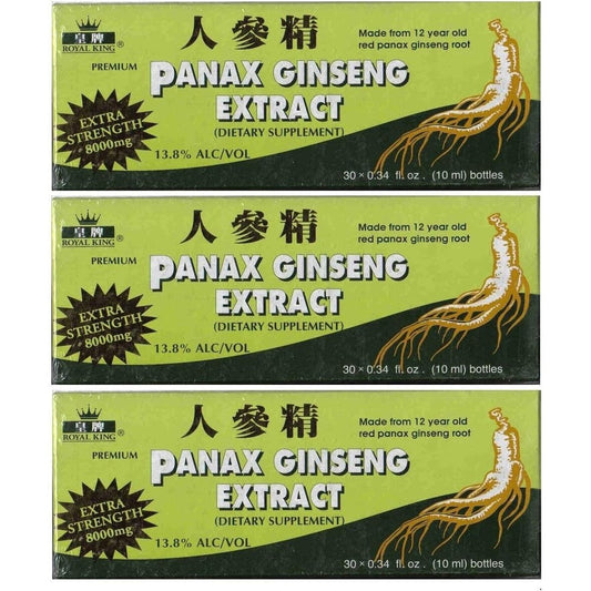 Royal King Panax Ginseng Extract 8000mg vials front view