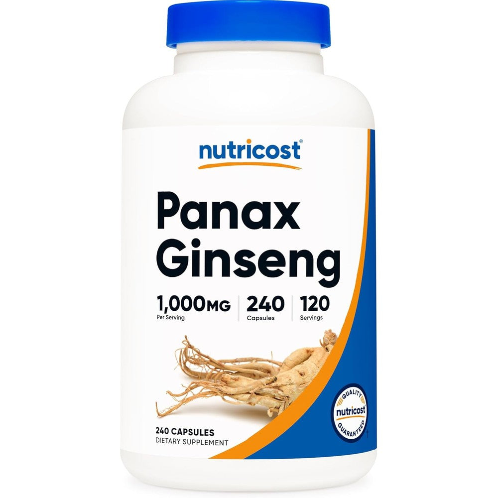 Nutricost Panax Ginseng 1000mg supplement bottle front view