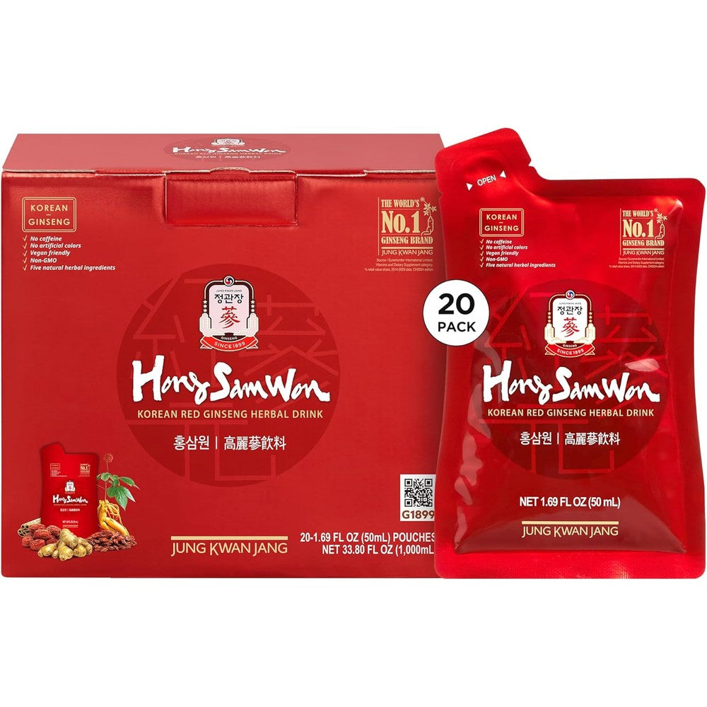 Jung Kwan Jang Hong Sam Won Korean Red Ginseng drink front packaging