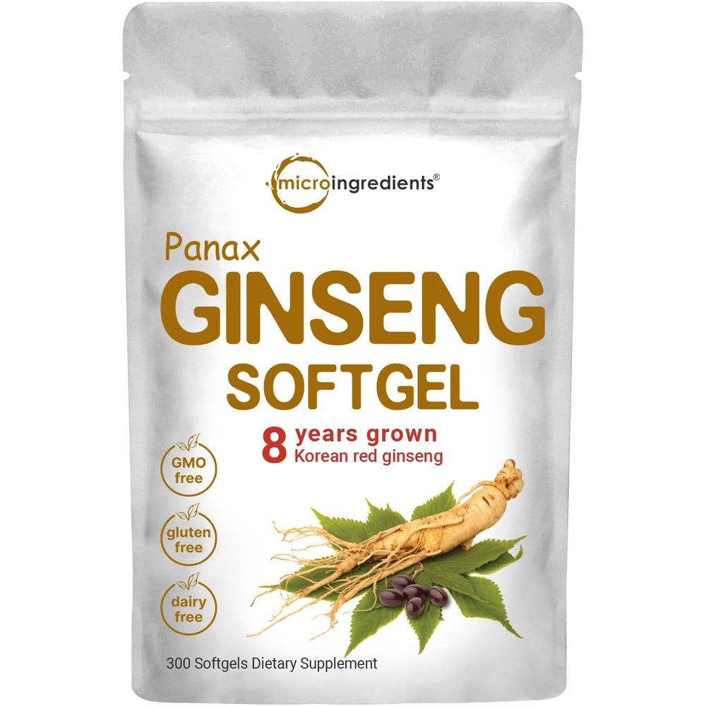 Micro Ingredients Authentic Korean Red Panax Ginseng Root 1500 Milligrams Front View Pouch