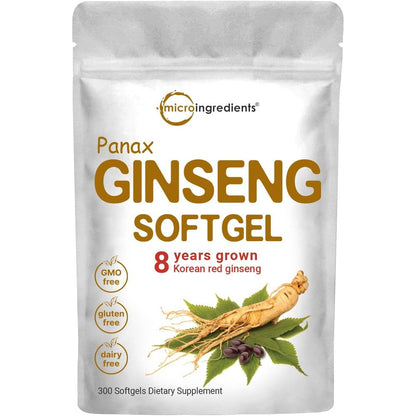 Micro Ingredients Authentic Korean Red Panax Ginseng Root 1500 Milligrams Front View Pouch