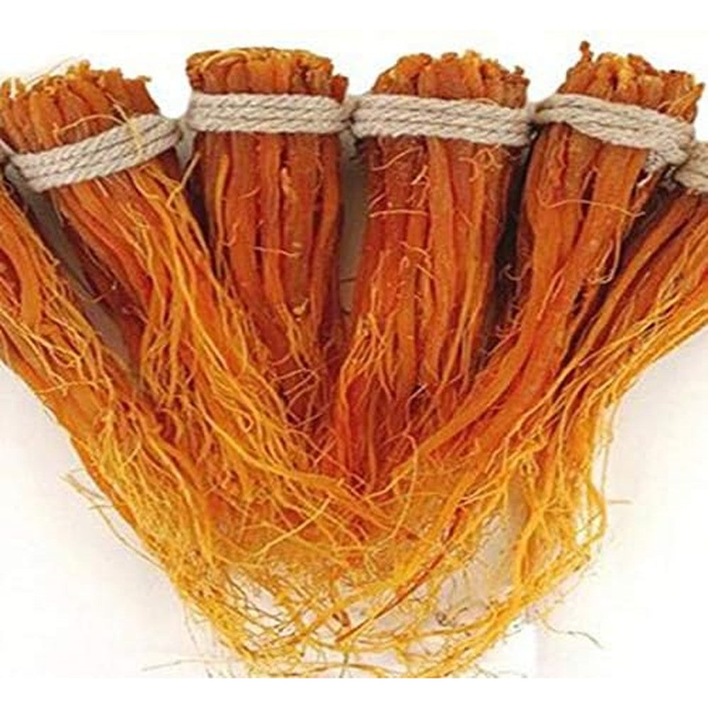 Zhanyunmaoyi Red Korean Ginseng Roots whole root pieces in 100g bag front view