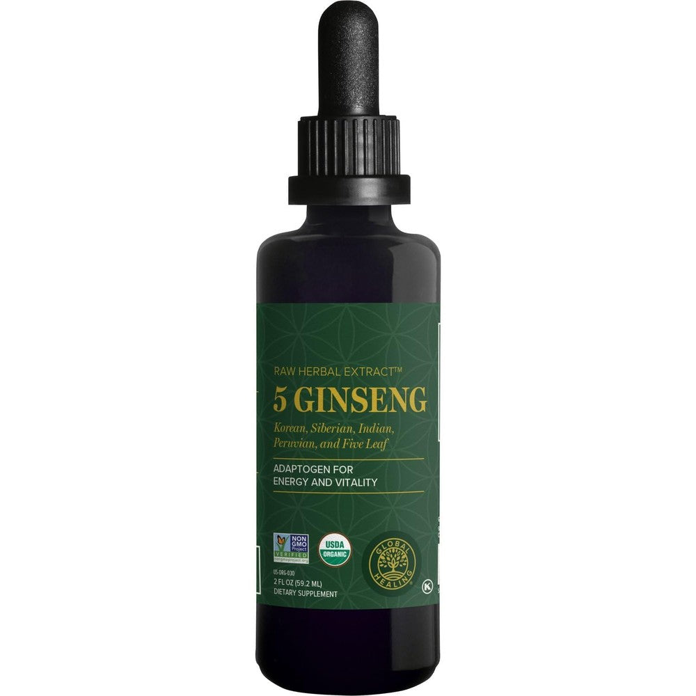 Global Healing Center 5 Ginseng Liquid Extract bottle front view