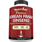 Nutrivein Korean Red Panax Ginseng 1600mg bottle front view for energy