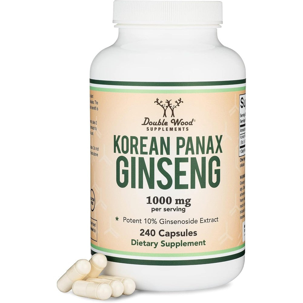 Double Wood Supplements Korean Red Panax Ginseng bottle front view