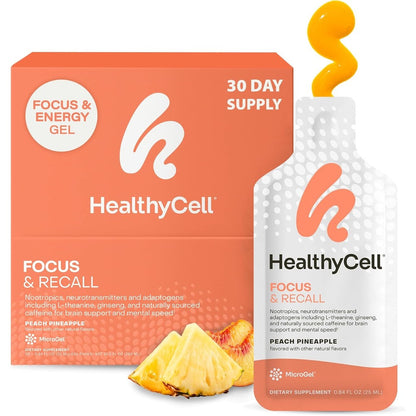 Healthycell Focus and Recall liquid nootropic box front view