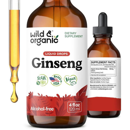 Wild and Organic Korean Panax Ginseng Extract bottle front view