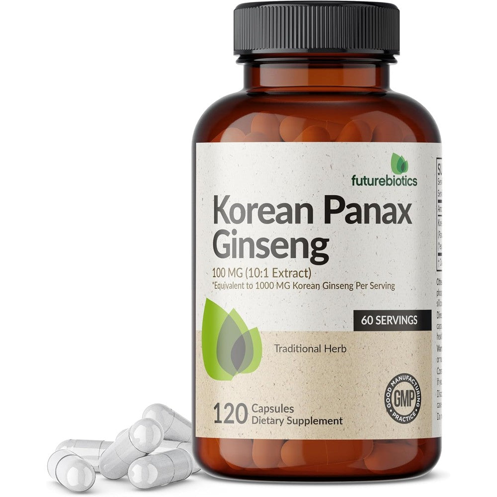 Futurebiotics Korean Panax Ginseng 120 capsules bottle front view