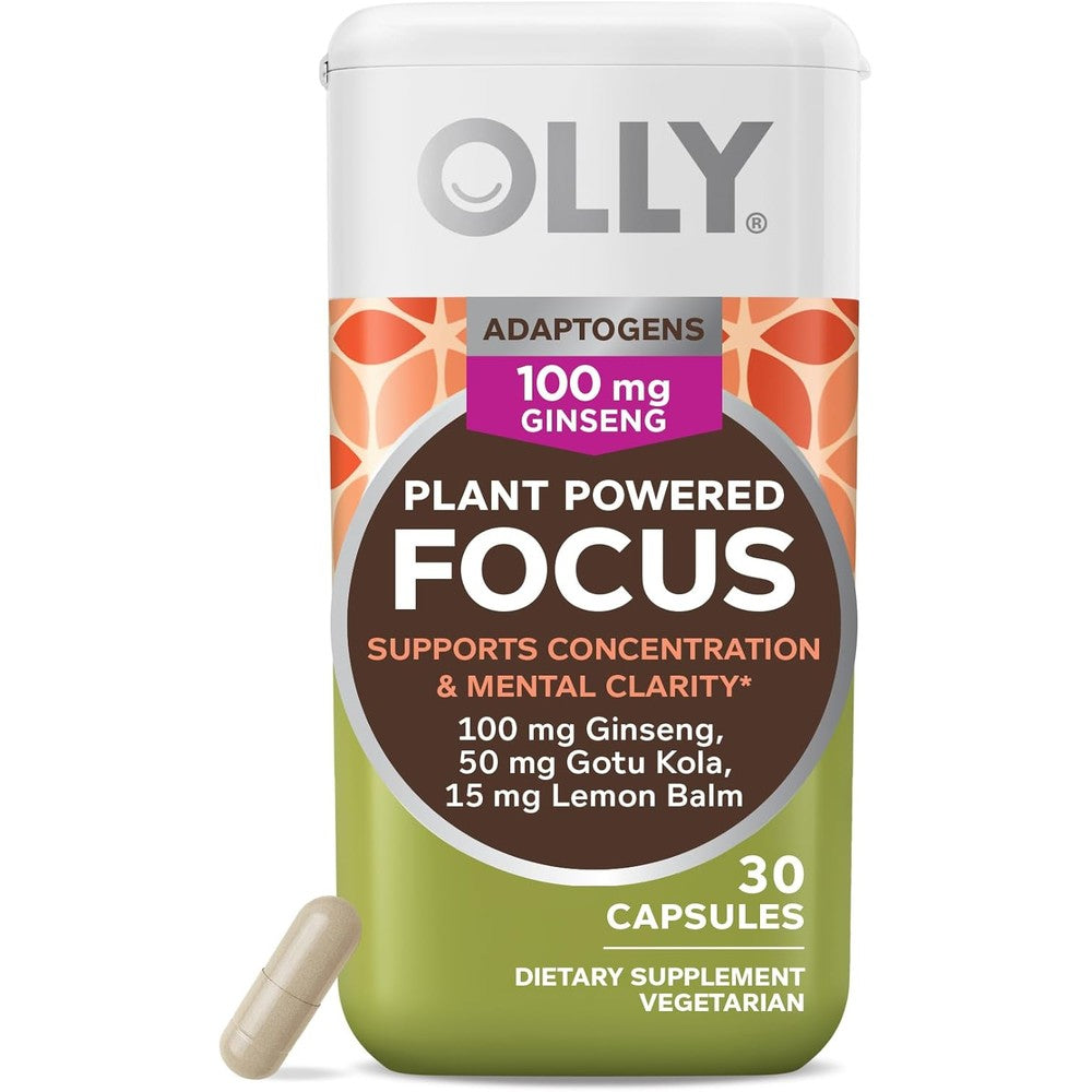 Olly Focus Adaptogen Supplement bottle front view