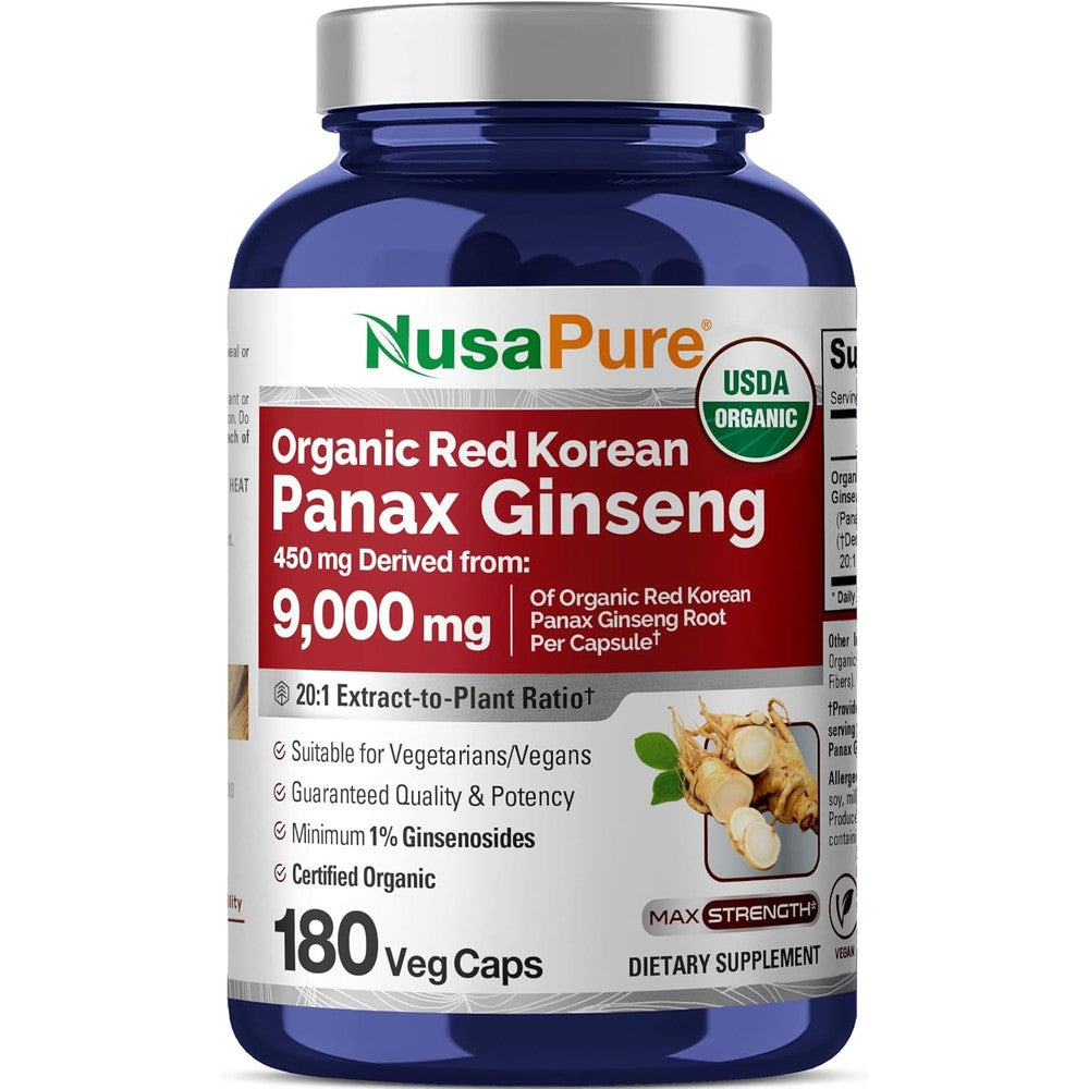 NusaPure Red Korean Panax Ginseng 9000mg front view