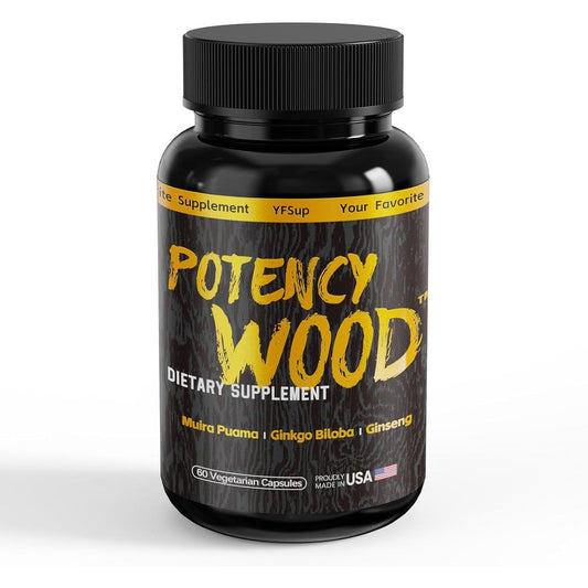 Potency Wood Herbal Supplement 60 capsules front view