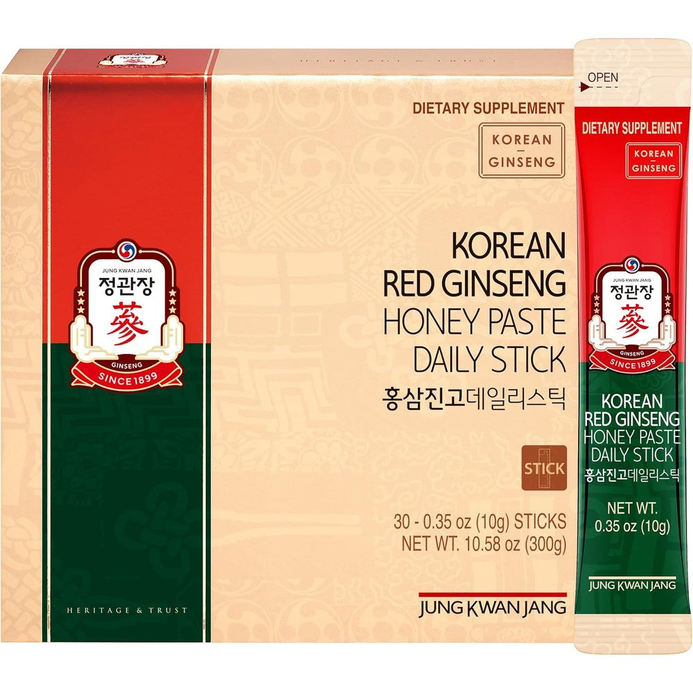 Jung Kwan Jang Korean Red Ginseng Honey Paste Daily Stick box front view