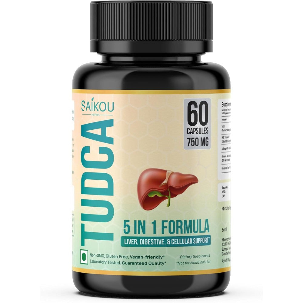 Saikou Herbs TUDCA 750mg 5 in 1 liver support bottle front view