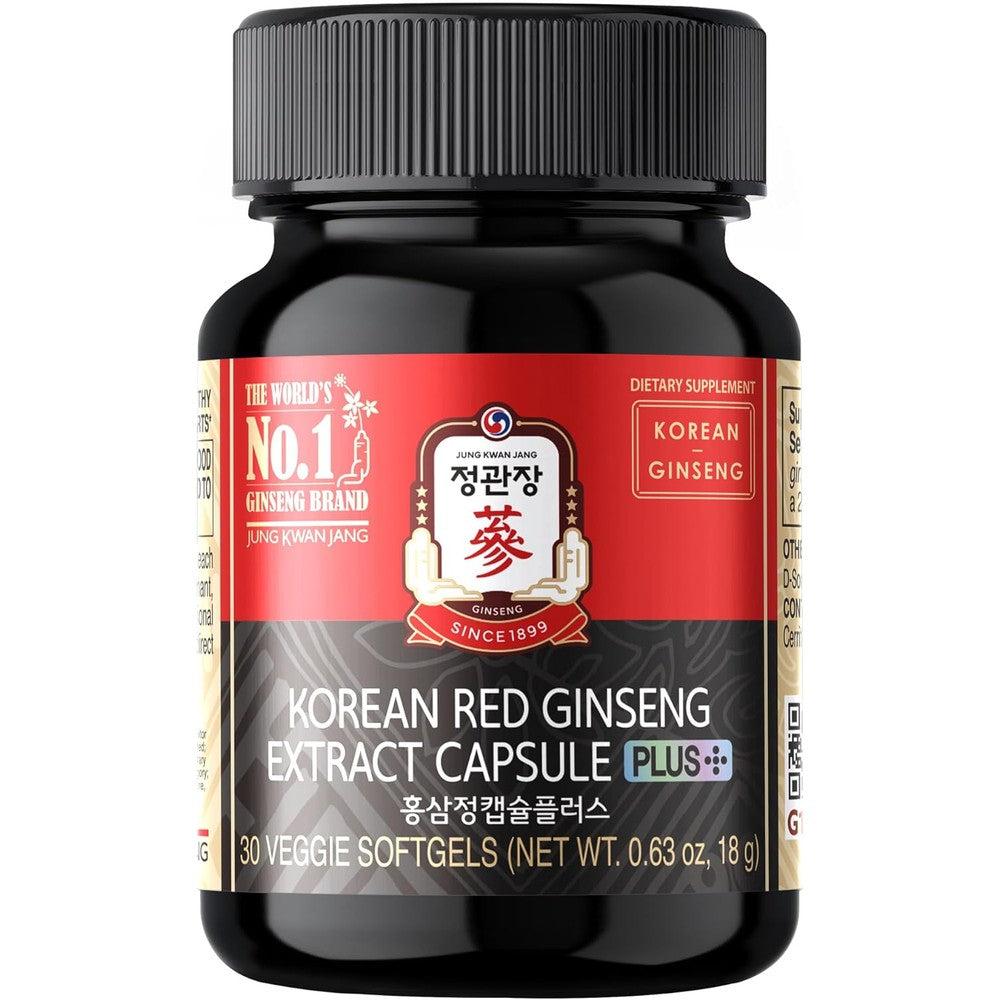 Jung Kwan Jang Korean Red Ginseng Extract Capsule Plus front of bottle
