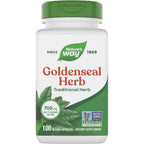 Nature's Way Goldenseal Root 100 vegan capsules front bottle view for traditional digestive wellness.