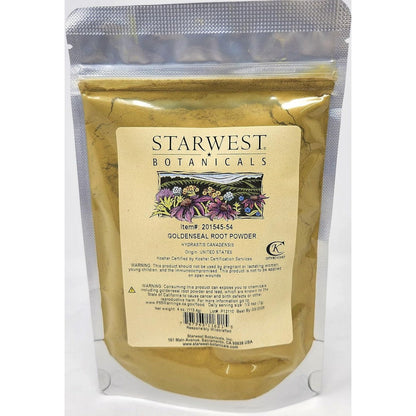 Starwest Botanicals Goldenseal Root Powder 4 Ounce packaging front view