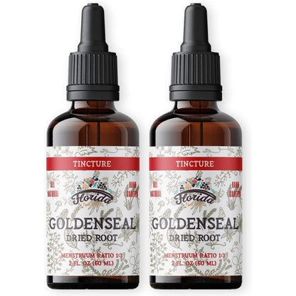 Florida Herbs Goldenseal Root Tincture two fluid ounce bottle front view premium herbal extract drop.
