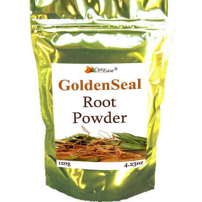 CurEase Goldenseal Root Powder front packaging showing authentic botanical product details
