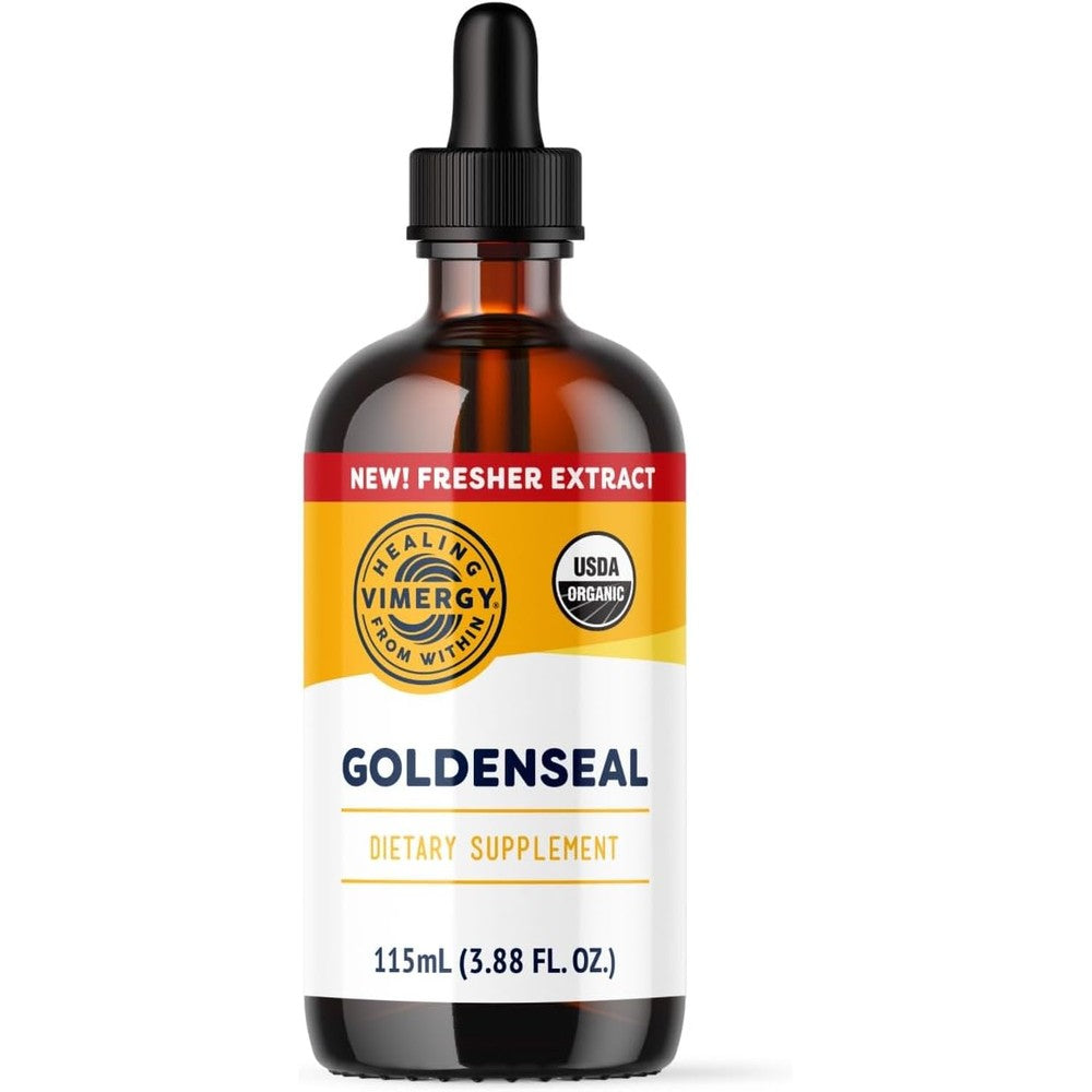 Vimergy Organic Goldenseal Tincture 115ml front view bottle for immune support