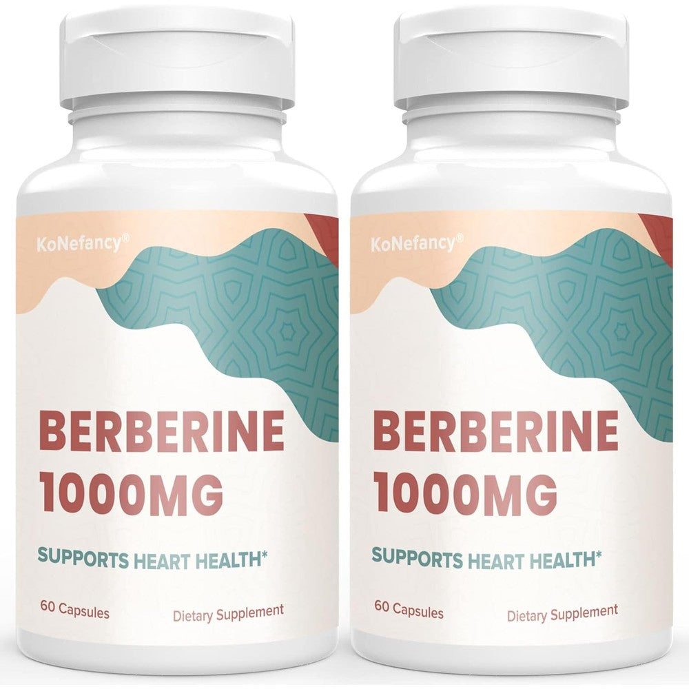 KoNefancy Berberine HCL 1000mg with Silymarin Milk Thistle 120 vegan capsules front view bottle