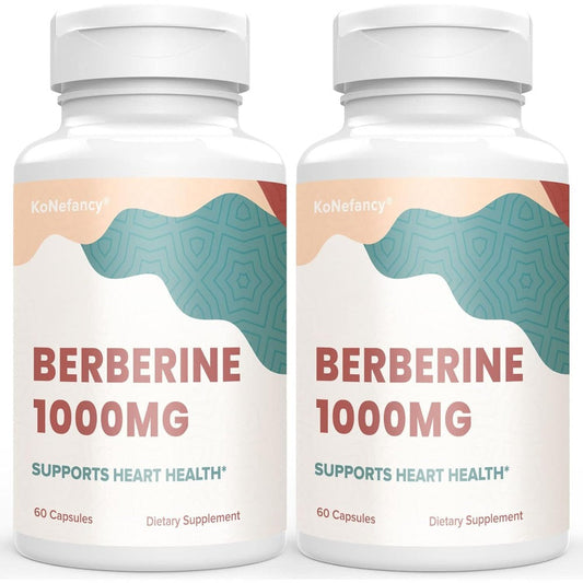 KoNefancy Berberine HCL 1000mg with Silymarin Milk Thistle 120 vegan capsules front view bottle