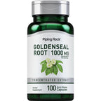 Piping Rock Goldenseal Root 1000mg 100 vegan capsules front view bottle