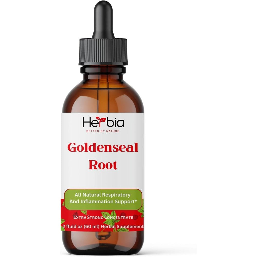 Herbia Organic Goldenseal Root Extract front bottle view for immune support