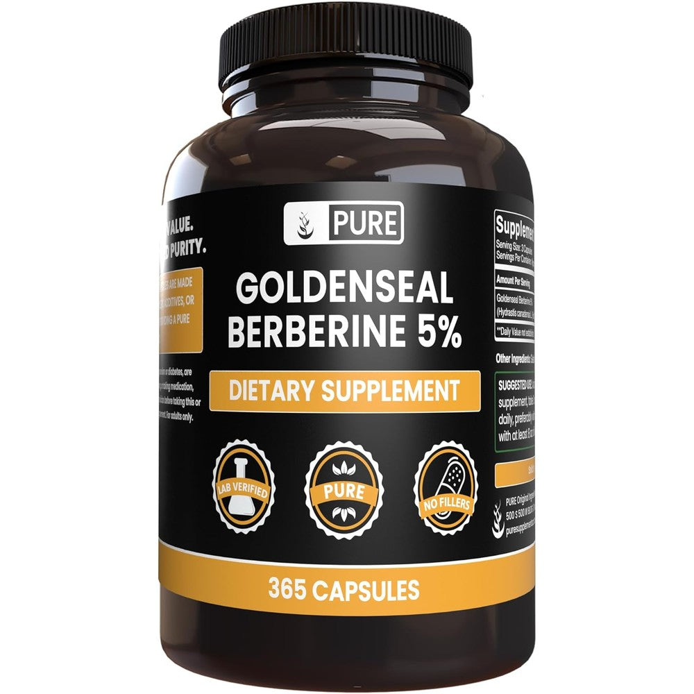 Pure Original Ingredients Goldenseal Berberine bottle front view authentic dietary supplement