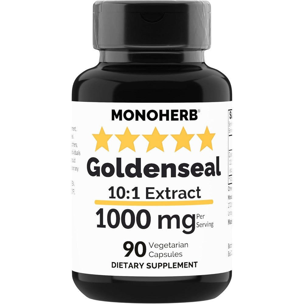 Jisora Monoherb Goldenseal Extract 1000mg bottle front view premium immune support dietary supplement capsules