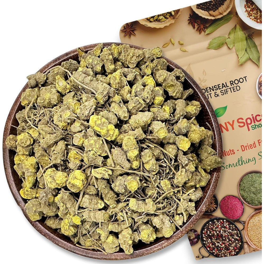 NY Spice Shop Goldenseal Root Herb Cut And Sifted front pouch packaging for immune defense