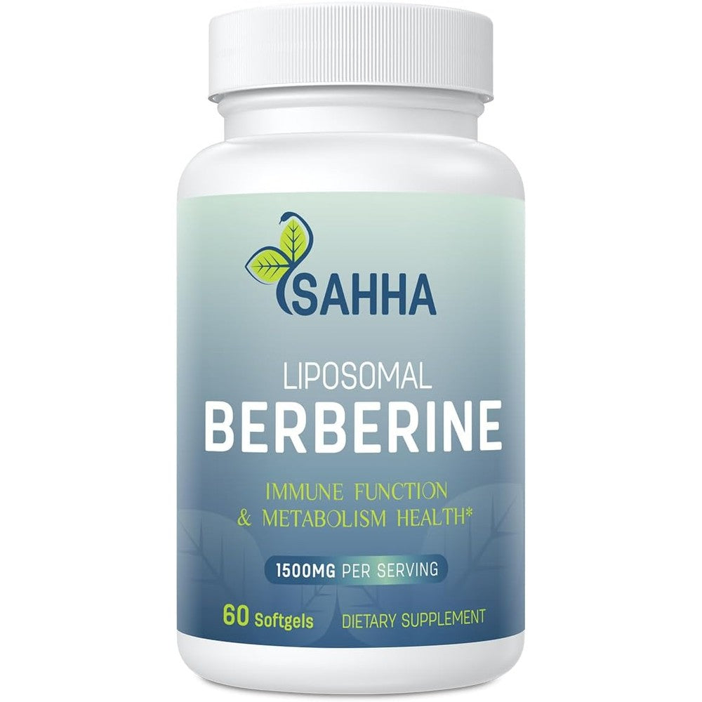 Sahha Liposomal Berberine HCL 1500mg bottle front view premium metabolic supplement