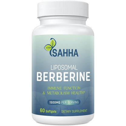 Sahha Liposomal Berberine HCL 1500mg bottle front view premium metabolic supplement