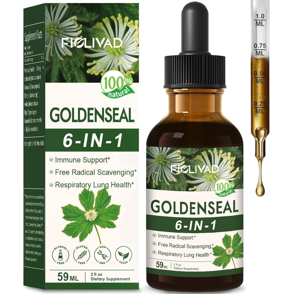 Fiolivad Goldenseal Root Extract Liquid Drops front view bottle for natural immune support