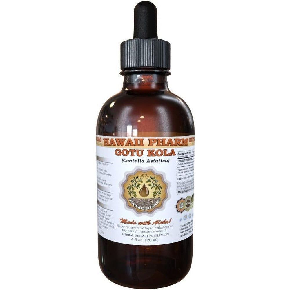Hawaii Pharm Gotu Kola Liquid Extract front view bottle for cognitive health