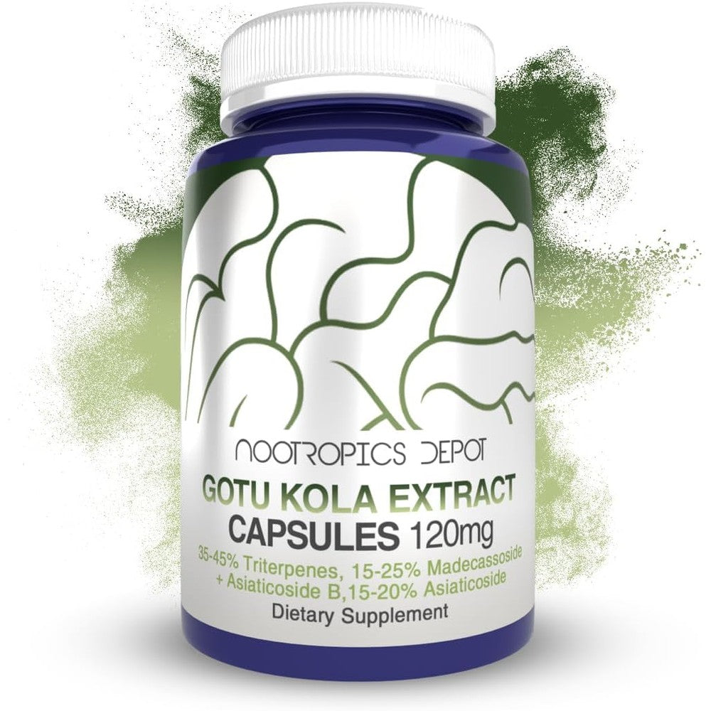 Nootropics Depot Gotu Kola Extract 120mg front bottle view for memory support