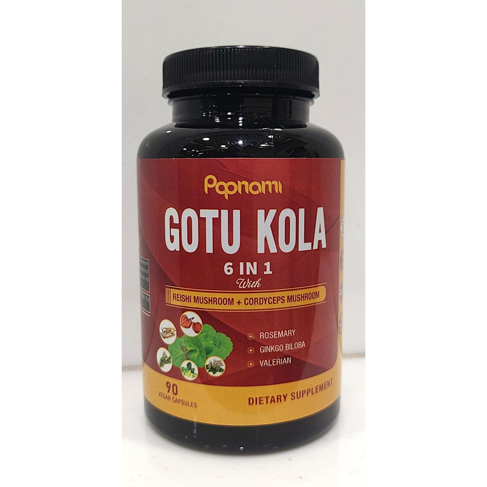Papnami Organic Gotu Kola Extract 90 Capsules front view bottle