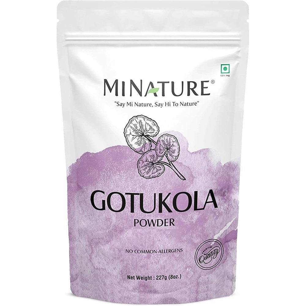 Mi Nature Gotu Kola Powder front view of authentic pouch packaging
