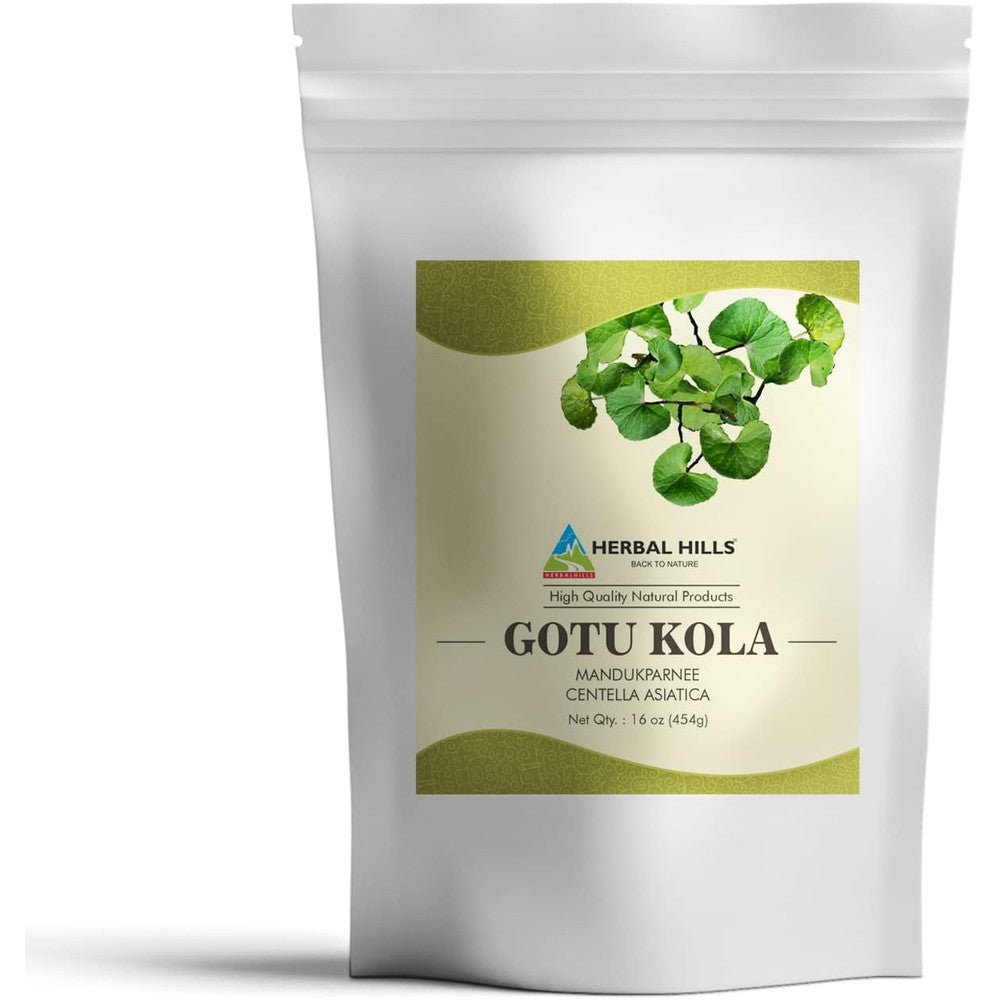 Herbal Hills Gotu Kola Powder 16 Ounce front packaging view