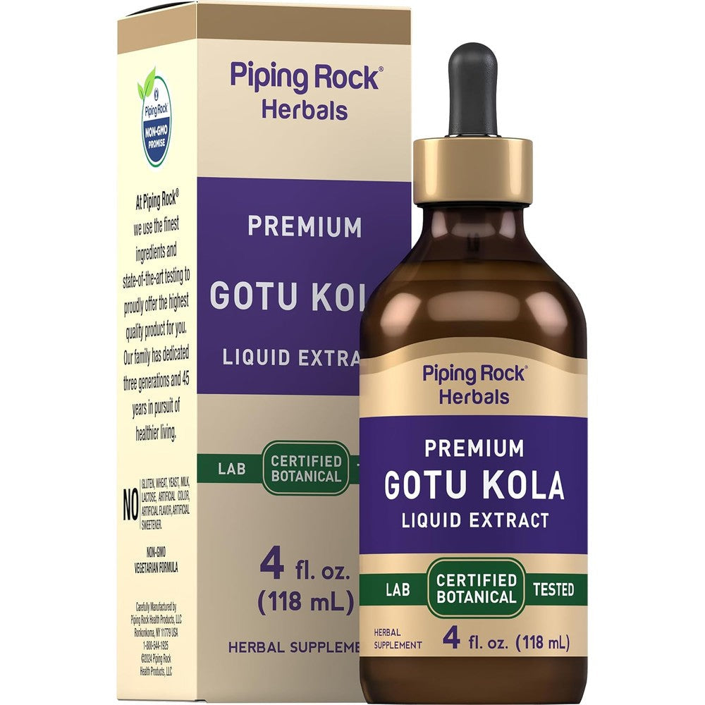 Piping Rock Gotu Kola Premium Liquid Extract four fluid ounces bottle front view