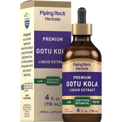 Piping Rock Gotu Kola Premium Liquid Extract four fluid ounces bottle front view