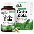 Wild and Organic Gotu Kola 600mg capsules front bottle view for brain support
