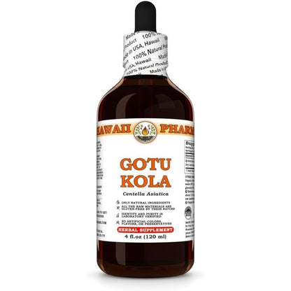 Hawaii Pharm Gotu Kola Liquid Extract front view authentic herbal supplement bottle