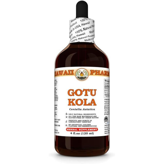 Hawaii Pharm Gotu Kola Liquid Extract front view authentic herbal supplement bottle