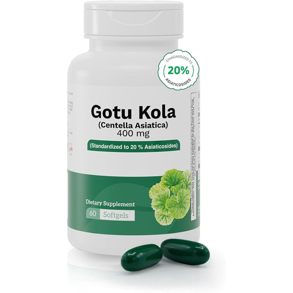 Nutra Nutrition Gotu Kola 400mg front view bottle showing 60 softgels label