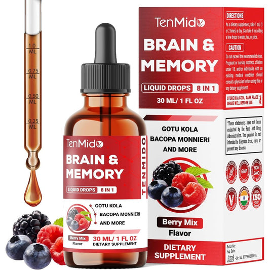 Soltrients Tenmido 8 In 1 Brain Health Support Liquid front view showing packaging