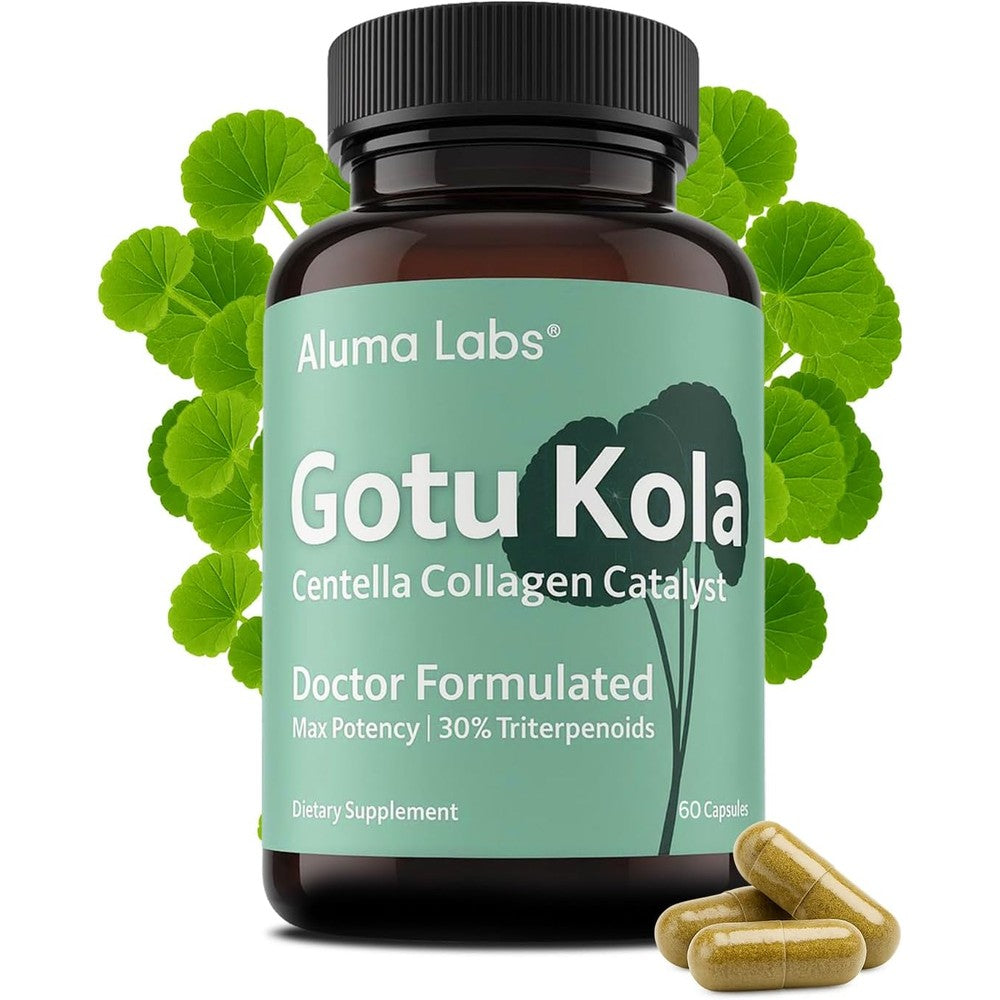 Aluma Labs Gotu Kola Capsules front view premium dietary supplement for skin health