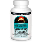 Source Naturals Ultra Potency Gymnema Sylvestre 550mg 30 Tablets front bottle view showing blood sugar support benefits