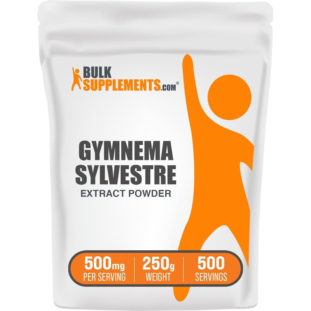 BulkSupplements Gymnema Sylvestre Extract Powder 250g front view bag for blood sugar management