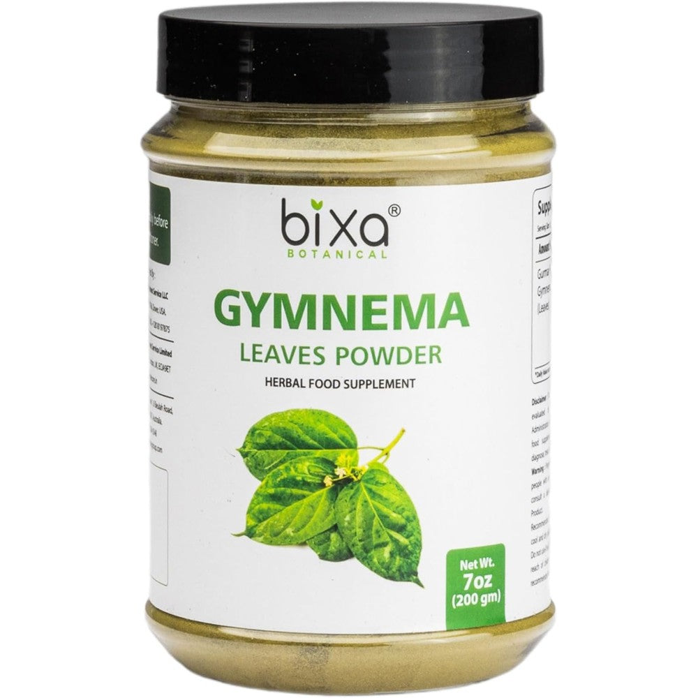 Bixa Botanical Gymnema Sylvestre Leaf Powder front view jar packaging for blood sugar support