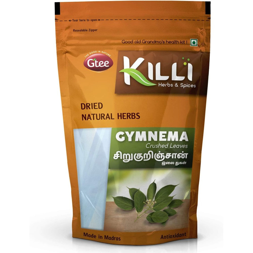 KILLI Gymnema Sylvestre Gurmar Leaves Crushed 100g front view packaging